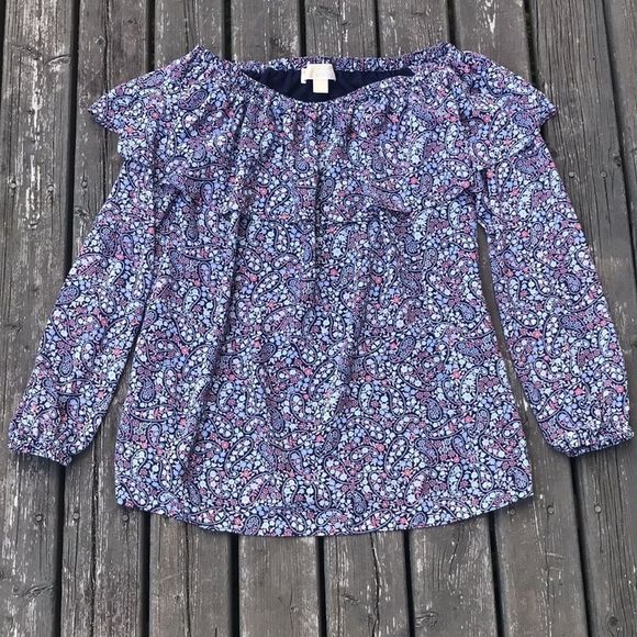 MICHAEL KORS Floral Paisley Ruffle Blouse - Picture 4 of 12